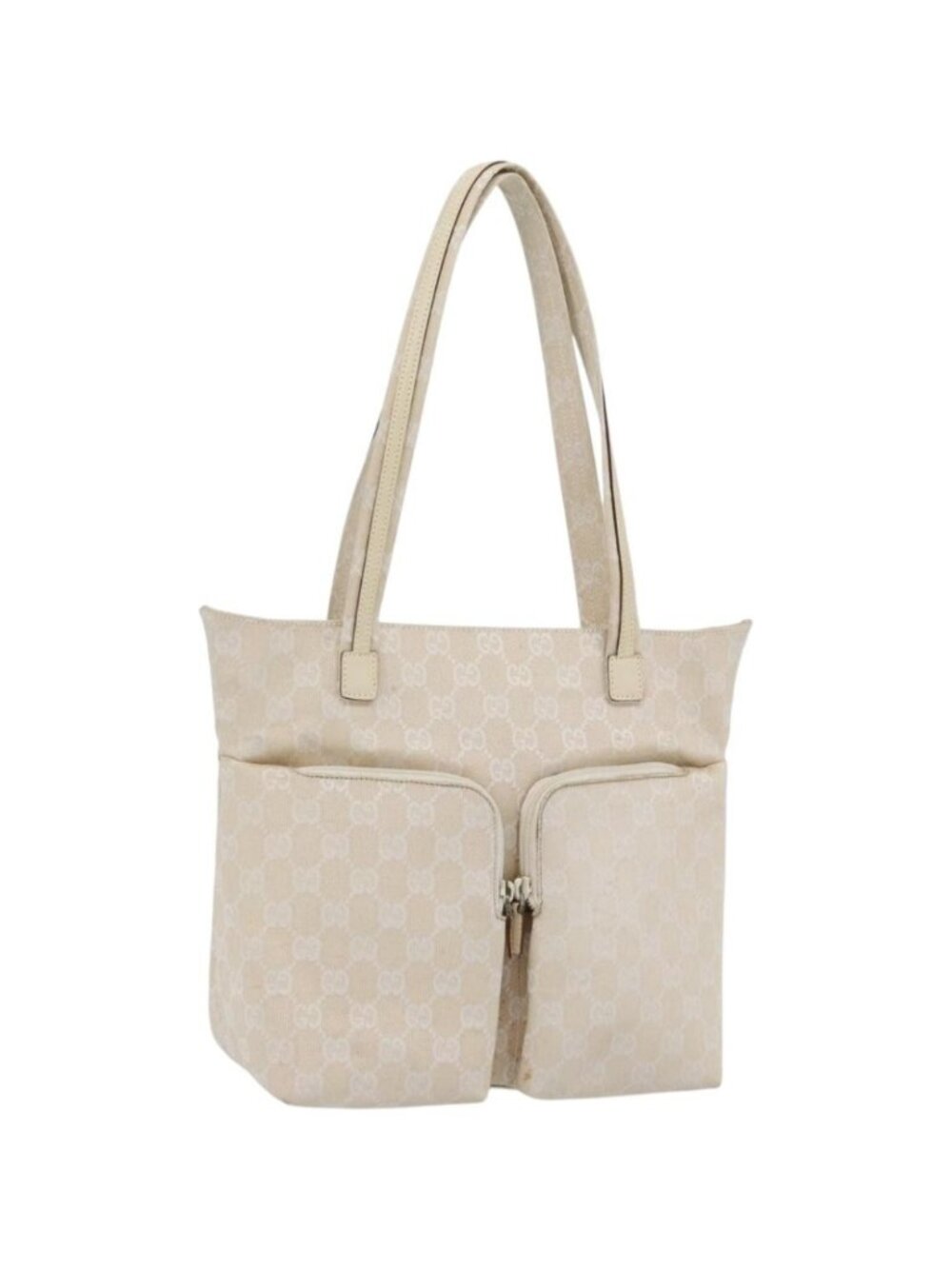 GUCCI GG Canvas Tote Bag Ivory 002 1076 2684